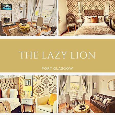 The Lazy Lion - Spacious 2 Bedroom - Town Centre Holiday Home Apartment Port Glasgow Exteriör bild